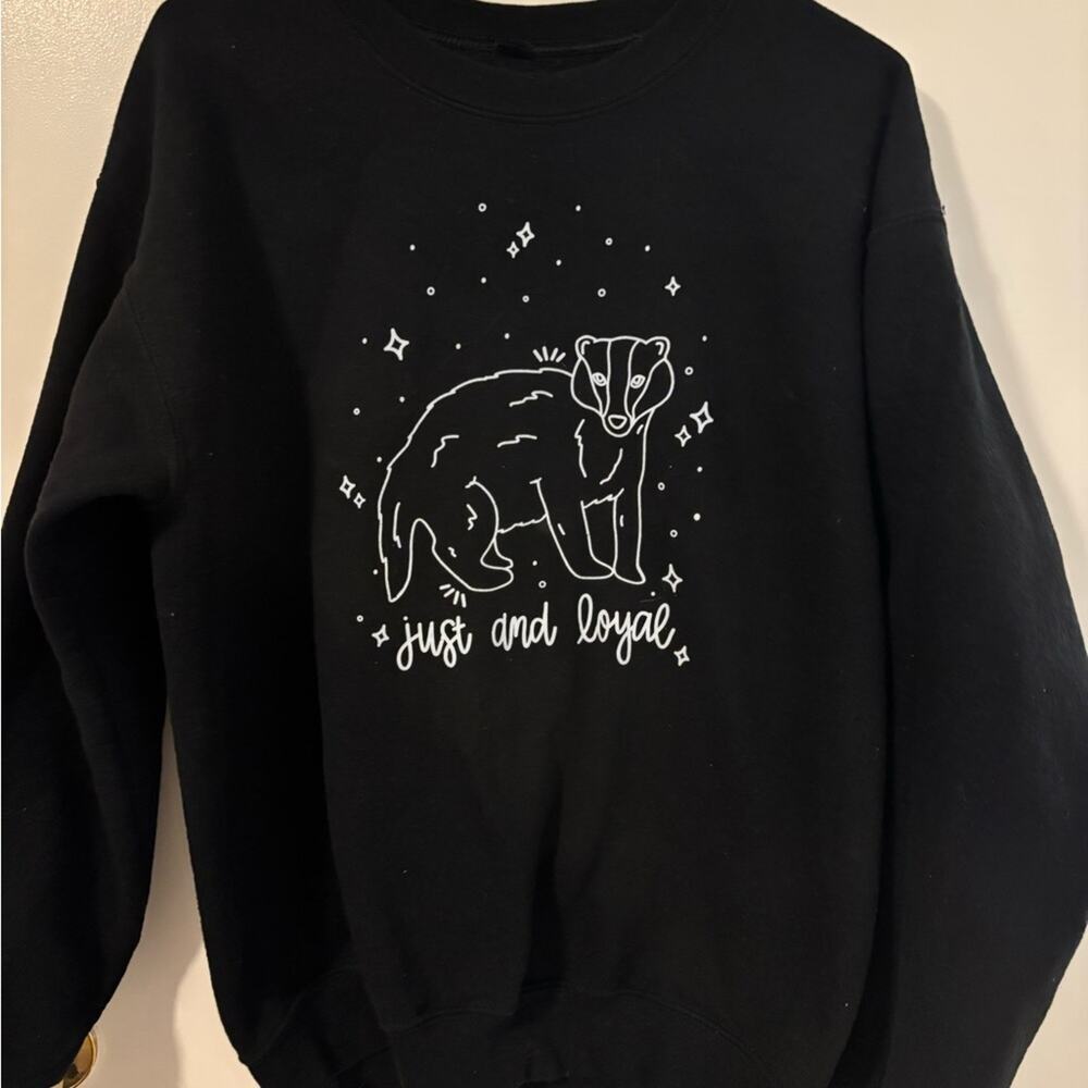 Hufflepuff Harry Potter Black Whimsigoth Magical Feminine Sweatshirt